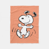 pinda's | Een Snoopy Happy Dance Fleece Deken (Voorkant)