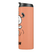 pinda's | Een Snoopy Happy Dance | Jouw namen toev Thermosbeker (Geroteerd rechts)
