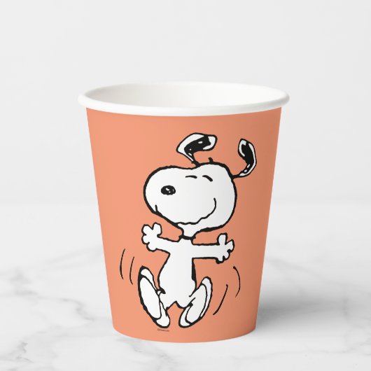 pinda's | Een Snoopy Happy Dance Papieren Bekers (Voorkant)