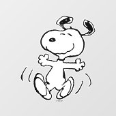 pinda's | Een Snoopy Happy Dance Raamsticker (Vel)