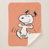 pinda's | Een Snoopy Happy Dance Sherpa Deken (Voorkant)
