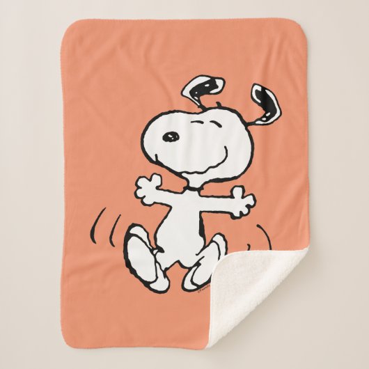 pinda's | Een Snoopy Happy Dance Sherpa Deken (Voorkant)