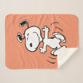 pinda's | Een Snoopy Happy Dance Sherpa Deken (Voorkant (horizontaal))