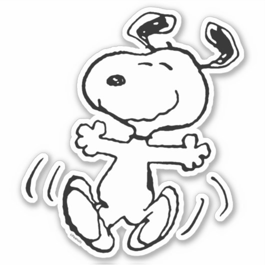 pinda's | Een Snoopy Happy Dance Sticker (Voorkant)