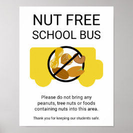 Pinda's en boomstammen zonder gratis schoolbus poster