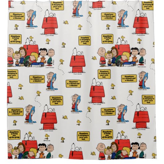 pinda's | Geluk is… Douchegordijn (Voorkant)