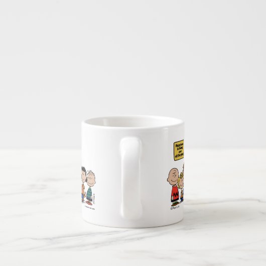 pinda's | Geluk is één van de bende zijn Espresso Kop (Achterkant)