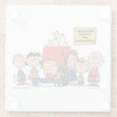 pinda's | Geluk is één van de bende zijn Glazen Onderzetter (Achterkant)