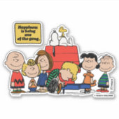 pinda's | Geluk is één van de bende zijn Sticker (Voorkant)