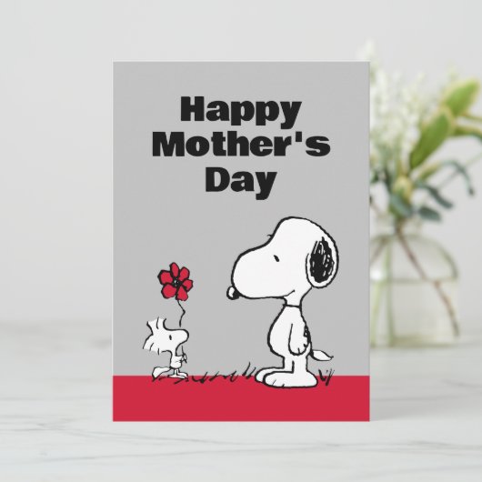 Pinda's | Gelukkige Moederdag Bloem Feestdagenkaart (Staand voorkant)