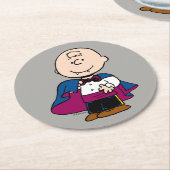 pinda's | graaf Charlie Brown Ronde Kartonnen Onderzetter (Gebogen)