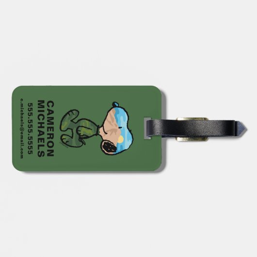 pinda's | Grote buitensnoop Bagagelabel (Achterkant horizontaal)