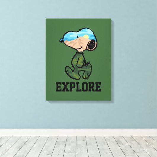 pinda's | Grote buitensnoop Canvas Afdruk (Insitu (Houten vloer))