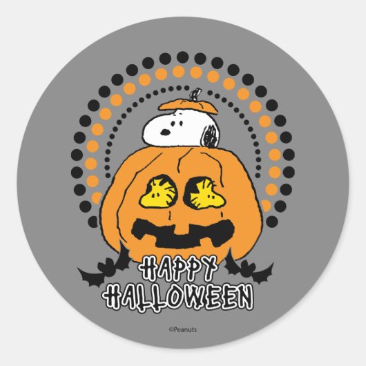 pinda's | Happy Halloween Ronde Sticker (Voorkant)