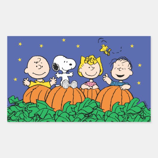 pinda's | Het is de Grote Pumpkin Charlie Brown Rechthoekige Sticker (Voorkant)