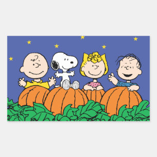 pinda's Het is de Grote Pumpkin Charlie Brown Rechthoekige Sticker