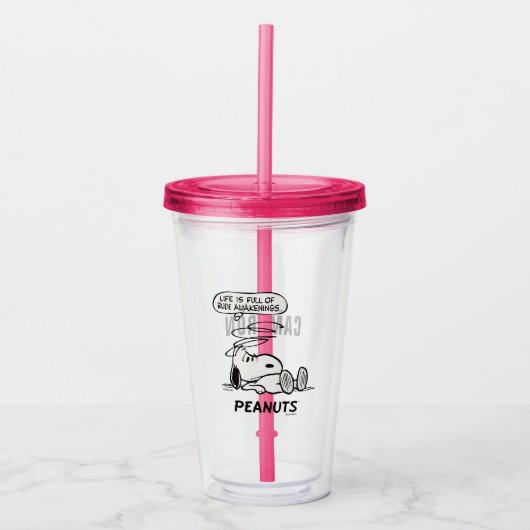 pinda's | Het leven zit vol met onbeleefde ontwake Acryl Drinkbeker (Voorkant)