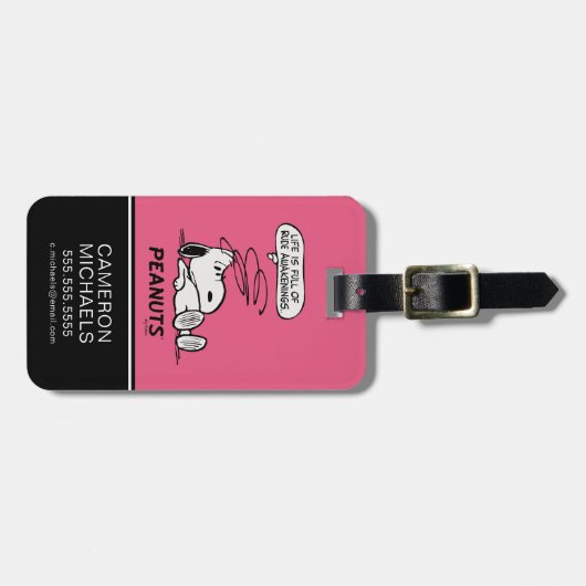 pinda's | Het leven zit vol met onbeleefde ontwake Bagagelabel (Voorkant horizontaal)