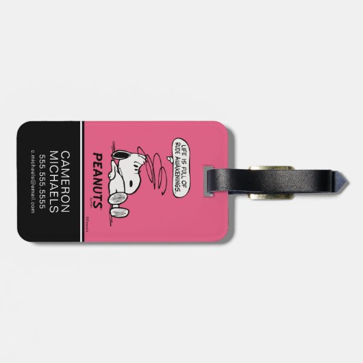 pinda's | Het leven zit vol met onbeleefde ontwake Bagagelabel (Achterkant horizontaal)