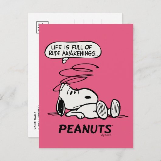 pinda's | Het leven zit vol met onbeleefde ontwake Briefkaart (Voorkant / Achterkant)