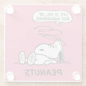 pinda's | Het leven zit vol met onbeleefde ontwake Glazen Onderzetter (Achterkant)