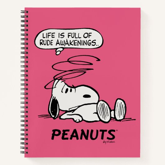 pinda's | Het leven zit vol met onbeleefde ontwake Notitieboek (Voorkant)