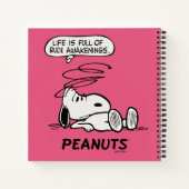 pinda's | Het leven zit vol met onbeleefde ontwake Notitieboek (Achterkant)