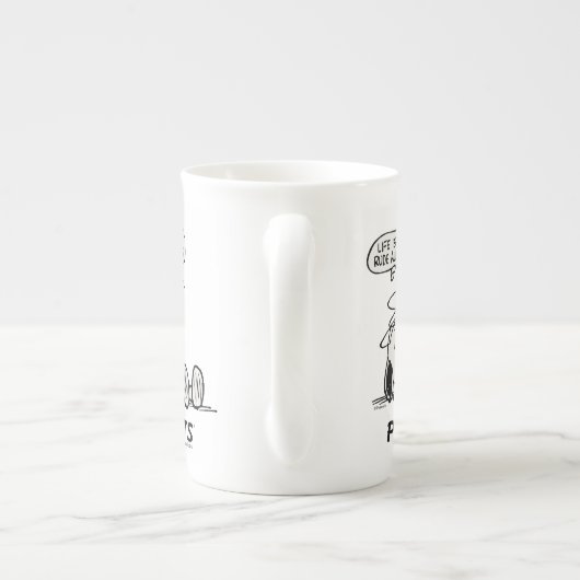 pinda's | Het leven zit vol met onbeleefde ontwake Porselein Kop (Achterkant)