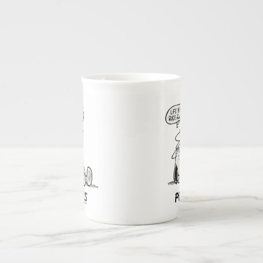 pinda's | Het leven zit vol met onbeleefde ontwake Porselein Kop (Voorkant)