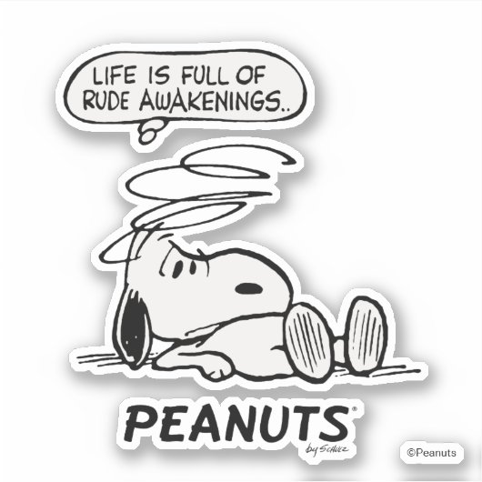 pinda's | Het leven zit vol met onbeleefde ontwake Sticker (Voorkant)