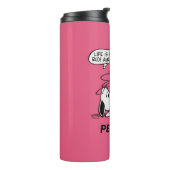 pinda's | Het leven zit vol met onbeleefde ontwake Thermosbeker (Gedraaid links)