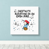 pinda's | Het roosteren van de kastanjes van Lucy Canvas Afdruk (Insitu (Houten vloer))