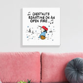 pinda's | Het roosteren van de kastanjes van Lucy Canvas Afdruk (Insitu (Woonkamer))