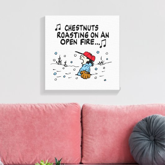 pinda's | Het roosteren van de kastanjes van Lucy Canvas Afdruk (Insitu (Woonkamer))