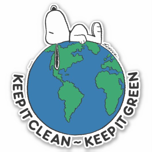 pinda's | Houd het schoon, houd het groen Sticker (Voorkant)