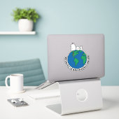 pinda's | Houd het schoon, houd het groen Sticker (Laptop op bureau)