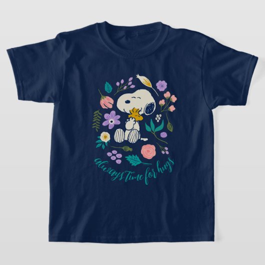 Pinda's in bloei | Snoopy & Woodstock Bloemknuffel T-shirt (Laagn)