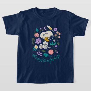 Pinda's in bloei Snoopy & Woodstock Bloemknuffel T-shirt