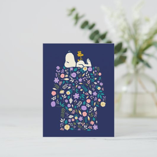 Pinda's in bloei | Snoopy's Doghouse Briefkaart (Staand voorkant)