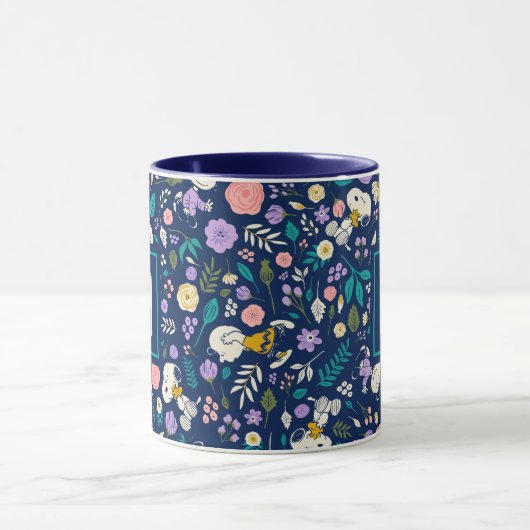 Pinda's in bloeipatroon | Uw monogram toevoegen Mok (Midden)