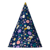 pinda's in het bloempatroon feesthoedjes (Links)