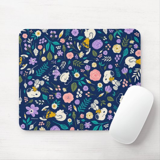 pinda's in het bloempatroon muismat (Met muis)
