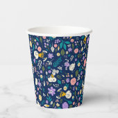 pinda's in het bloempatroon papieren bekers (Achterkant)