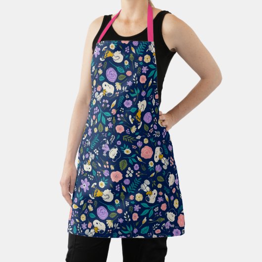 pinda's in het bloempatroon schort (Insitu)