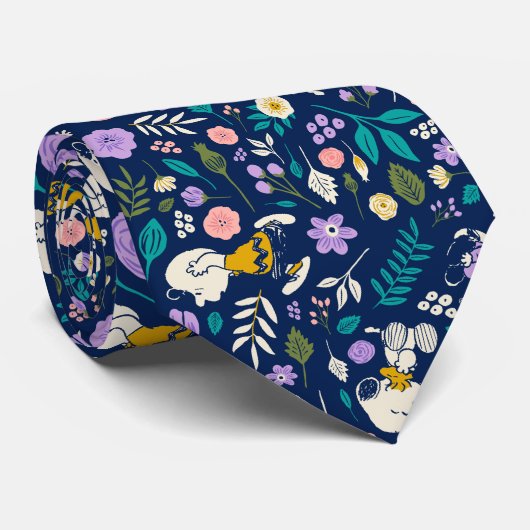 pinda's in het bloempatroon stropdas (Opgerold)