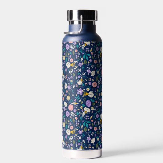 pinda's in het bloempatroon waterfles (Rechts)