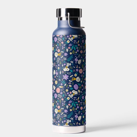 pinda's in het bloempatroon waterfles (Links)