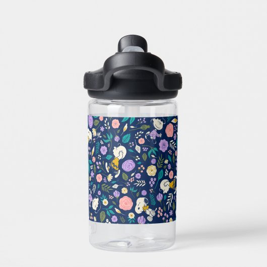 pinda's in het bloempatroon waterfles (Achterkant)