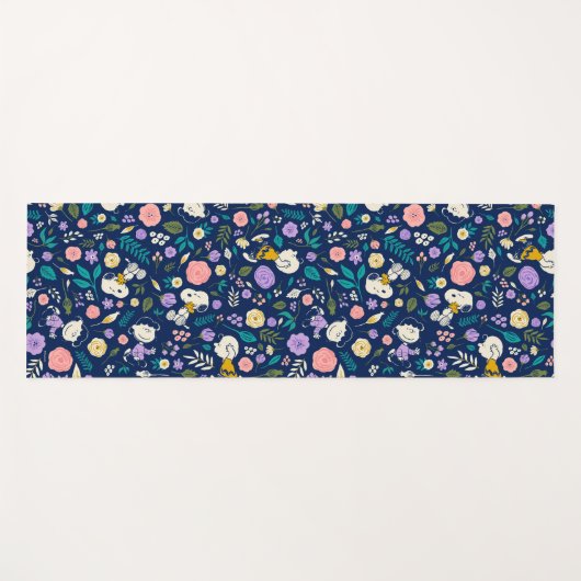 pinda's in het bloempatroon yogamat (Voorkant (horizontaal))