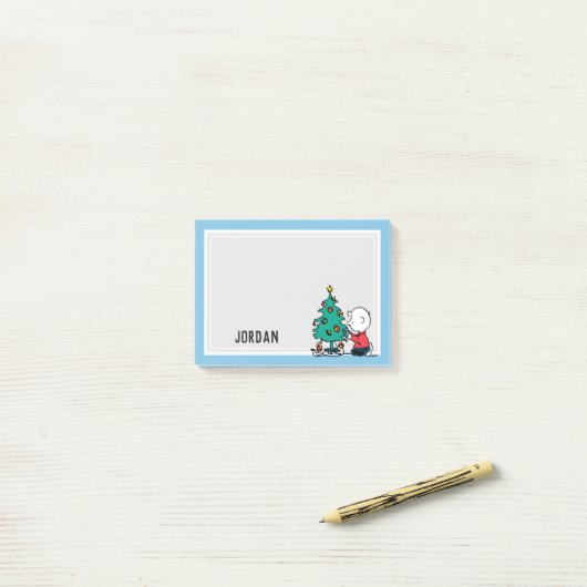 pinda's | Kerst Charlie Brown | Jouw namen toevoeg Post-it® Notes (Op bureau)